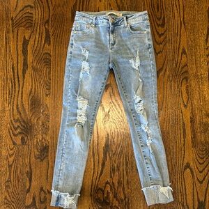 Tractr Mid Rise Distressed Girls Jeans